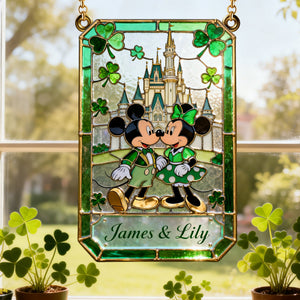 St Patrick's Day Couple Suncatcher Ornament Personalized Gifts For Couple 02PGLU090225