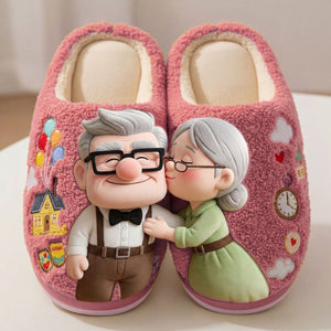 Adventure Of Love Couple Slippers - Personalized Gift For Couples 04PATI261225