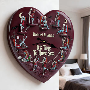 Cheeky Couple Wall Clock - Personalized Gifts For Couple 1 Layer Acrylic Hanging Wall Clock 02NADT261225