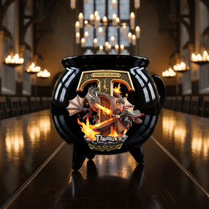 Spellbound Initials Cauldron Mug – Personalized Halloween Gifts For Fantasy Lovers 04HYLU040925