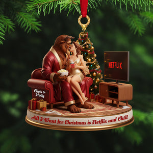 Naughty Couple Custom Shape Acrylic Ornament, Personalized Gifts For Christmas 02pgta231025