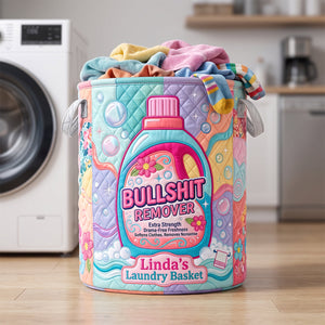 Funny Bottle Quilted Laundry Basket - Personalized Gifts 02hudh110726