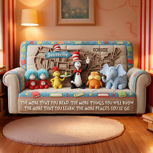 Reading Quilted Sofa Cover - Personalized Gifts For Book Lovers 03padt100226