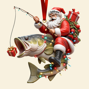 Badass Fishing Santa Acrylic Ornament, Personalized Gifts For Fishing Lovers 02qhqn311025