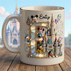 Shimmering Fairytale Alphabet Initial Letter Mug, Personalized Gifts 04qhtn140126