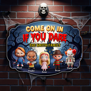 Haunted Family Wood Sign - Personalized Gifts For Family 01PGLU130825