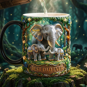 Elephant Dad Magic Coffee Mug - Personalized Gifts For Father's Day Magic Mug 02TYTA230526