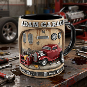 Retro Garage Hot Rod Coffee Mug - Personalized Gift For Hot Rod Lovers 05KILU090126