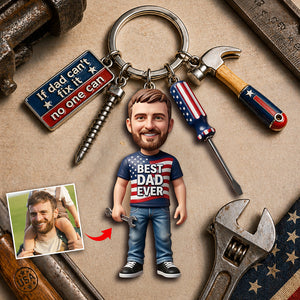 USA Tool Kit Daddy Keychain With Charms Custom Photo Gifts 03PADT020526