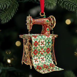 Sparkle Sewing Machine Ornament- Personalized Christmas Gifts For Sewing Lovers 05OHLU181025