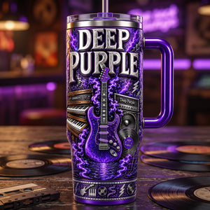Deep Purple Heavy Metal Colorful 40oz Tumbler With Handle - Personalized Gift For Rock Lovers 05naqn160726