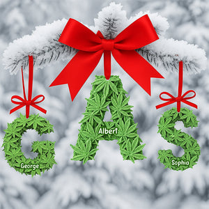 Alphabet Letters Christmas Ornament – Personalized Gifts For Weed Lovers 02toqn040925