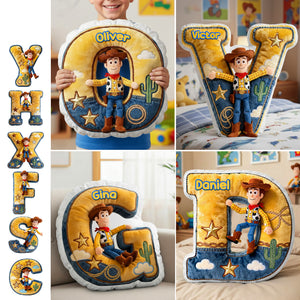 Lovely Character Initial Letter Custom Shaped Pillow - Personalized Gifts For Kids 01namg171225