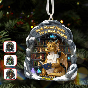 Bookworm Christmas Ornament Personalized Gifts For Book Lovers 04HYMG241025