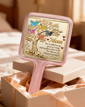 Butterfly Family Tree Handheld Mirror - Personalized Gifts For Mom 02namg120226