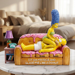 Couple On Donut Couch Acrylic Plaque - Personalized Gifts For Couple 02QHLU240126