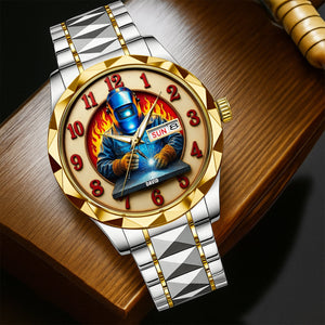 Personalized Christmas Gifts For Welder Stainless Steel Men's Watch 01hutn250725