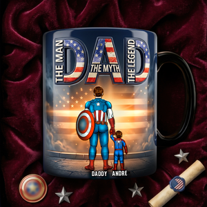 Powerful Dad & His Little Ones Magic Coffee Mug - Personalized Gifts For Dads 02NADH230426
