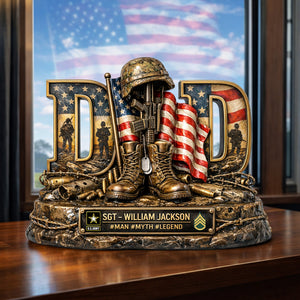 Proud Veteran Dad Acrylic Plaque - Personalized Gifts For Dad 01TYLU090326