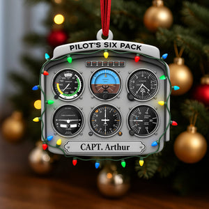 Personalized Gifts For Pilot Christmas Ornament 01hutn120925 Flight Instruments Six Pack