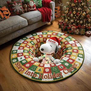 Personalized Christmas Gifts For Cartoon Lover Quilted Round Mat 03tgmg011025