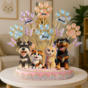 Cute Paw Tree Acrylic Plaque - Personalized Gifts For Dog & Cat Lovers 02QHLU280625 - Shaped Plaques - GoDuckee