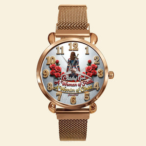Woman of Faith Mesh Strap Quartz Watch - Personalized Gifts for Christian Women 01huqn280725