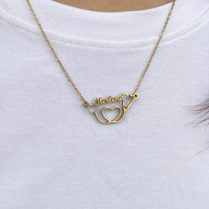 Personalized Name Necklace - Earpiece Tubing Charm 11-Homacus