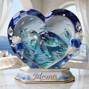 Sea Theme Turtle Mom And Kids Acrylic Plaque - Personalized Gifts For Mother's Day Plaque 04PGLU080426