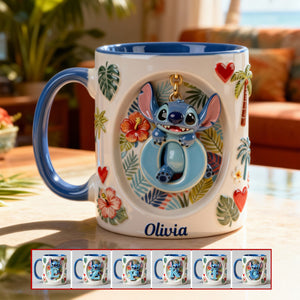 Cute Alien Alphabet Initial Letters Accent Mug - Personalized Gifts 03namg170126