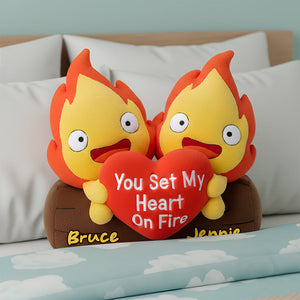 Flame Couple Custom Shape Pillow - Personalized Gifts For Couples 06nadt291125