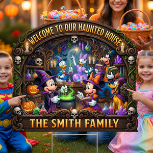 Welcome To The Haunted Crew Yard Sign - Personalized Gifts For Family 08TODT040826