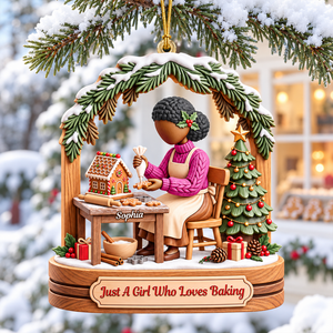 Baking Girl Christmas Ornament - Personalized Gifts For Baking Lovers 03pgqn151026