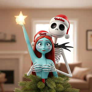 Naughty Couple Acrylic Christmas Tree Topper - Personalized Gifts For Couple 03ohmg191125
