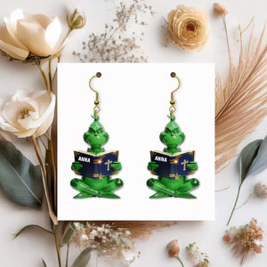 Green Monster Personalized Gifts For Jesus Lovers Acrylic Earrings 01natn120725