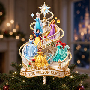 A Stairway Of Princesses Tree Topper - Personalized Gift For Christmas 07TYTA201026
