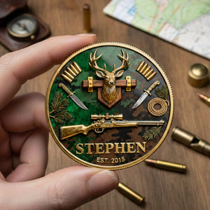 Deer Hunting Printed Metal Coin - Personalized Anniversary Gift For Hunters 05KILU110226