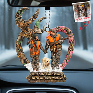 Couple Hunting Custom Photo Car Hanging Ornament - Gifts For Couple 01huta190126
