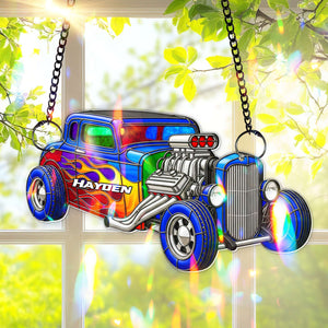 Vibrant Muscle Car Suncatcher - Personalized Christmas Gifts For Hot Rod Lovers 05OHLU060825