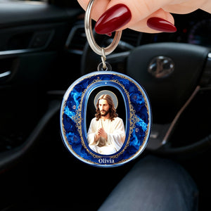 Jesus Christ Devotional Initial Keychain - Personalized Gift For Christian 03HULU300126