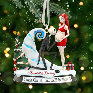 Pregnant Couple Ornament - Personalized Gift For Couple Christmas Ornament 05OHMG091025