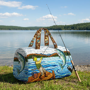 Personalized Gifts For Fishing Lovers, Fishing Quilted Duffle Bag 01tgmg100925