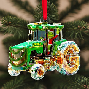 Green Tractor Initials Ornament - Personalized Christmas Gifts For Tractor Lovers 01TGLU110925
