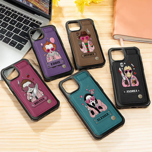 Horror Character Leather Flip Wallet Phone Case - Personalized Gifts For Horror Lovers 03nata200825