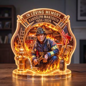 Firefighter Hero In Heaven Light Box - Personalized Keepsake To Remember Departed Firefighter 04QHTN270726