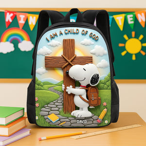 Hugging Cross - School Bag Personalized Gifts For Kids 01NATN070825