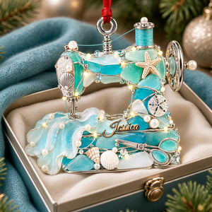 Sewing Maching Seas Glass Ornament, Personalized Gifts For Sewing Lovers 03QHDH260926