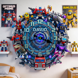 Futuristic Warrior Acrylic Hanging Wall Clock - Personalized Gifts 02nadt310326
