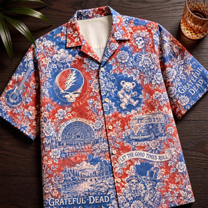 Folk Grateful Dead Toile De Jouy Hawaiian Shirt - Personalized Gifts For Music Lovers 02qhtn110726