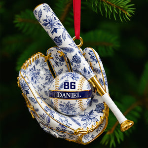 Baseball Toile de Jouy Christmas Ornament Personalized Gifts For Baseball Lovers 04PGDT021025
